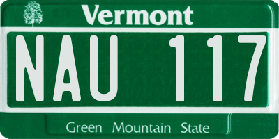 VT license plate NAU117