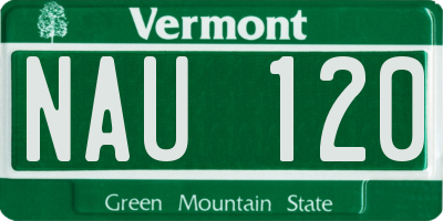 VT license plate NAU120