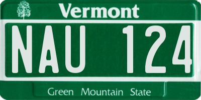 VT license plate NAU124