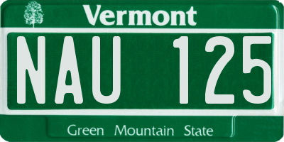 VT license plate NAU125