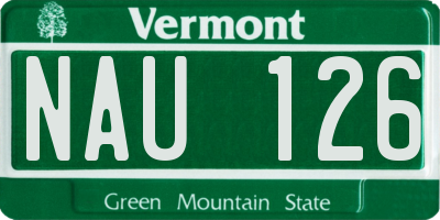 VT license plate NAU126