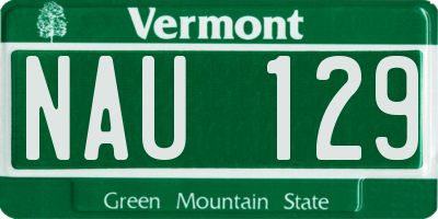 VT license plate NAU129