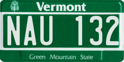 VT license plate NAU132