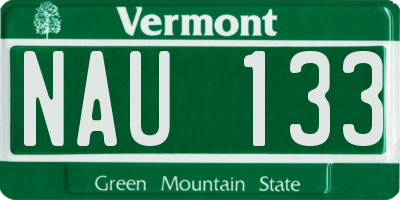 VT license plate NAU133