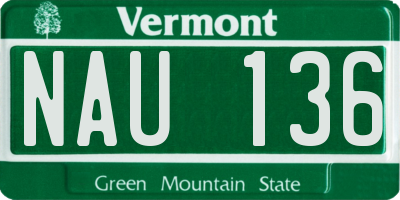 VT license plate NAU136