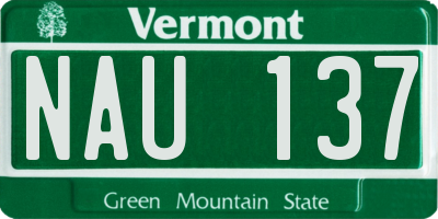VT license plate NAU137