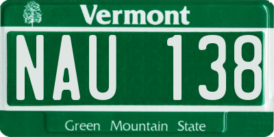 VT license plate NAU138