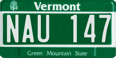 VT license plate NAU147