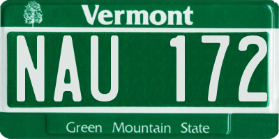 VT license plate NAU172