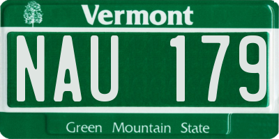 VT license plate NAU179