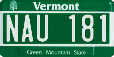 VT license plate NAU181