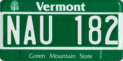 VT license plate NAU182
