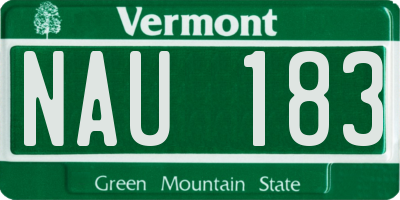 VT license plate NAU183