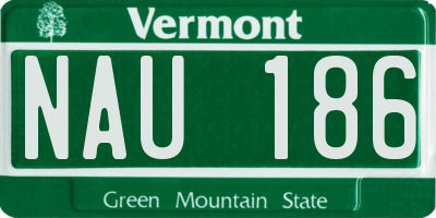 VT license plate NAU186