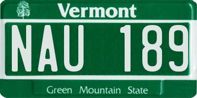 VT license plate NAU189