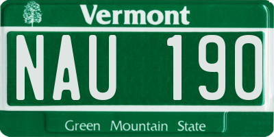 VT license plate NAU190