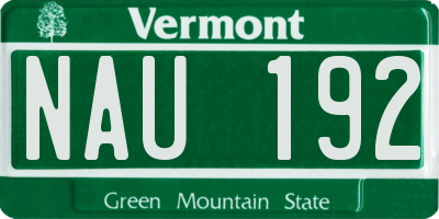 VT license plate NAU192