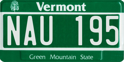 VT license plate NAU195