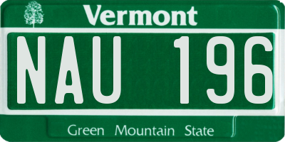 VT license plate NAU196