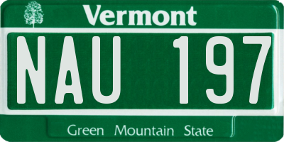 VT license plate NAU197