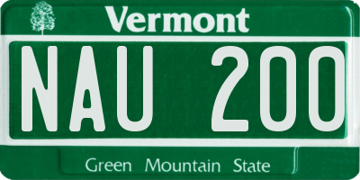 VT license plate NAU200
