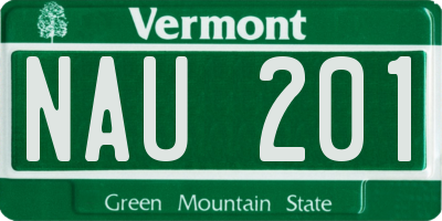 VT license plate NAU201