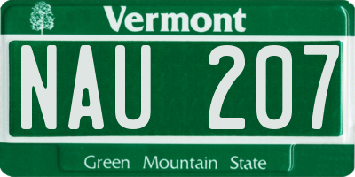VT license plate NAU207