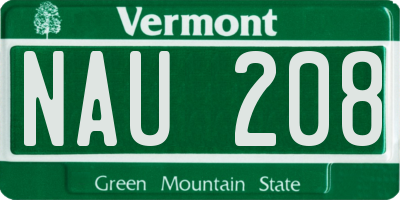 VT license plate NAU208