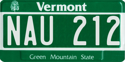 VT license plate NAU212