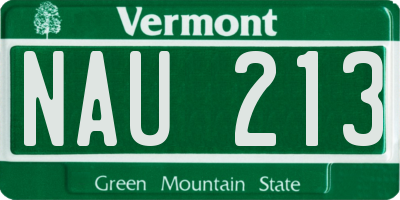 VT license plate NAU213