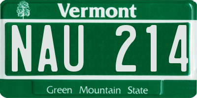 VT license plate NAU214