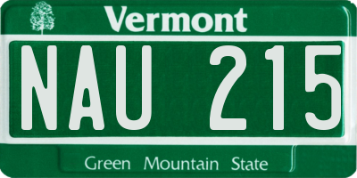 VT license plate NAU215