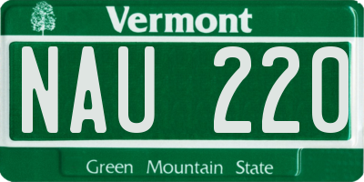 VT license plate NAU220