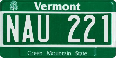 VT license plate NAU221