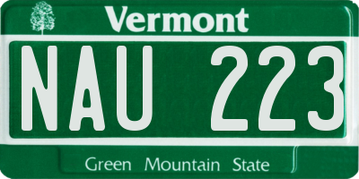 VT license plate NAU223