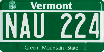 VT license plate NAU224