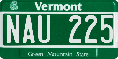 VT license plate NAU225