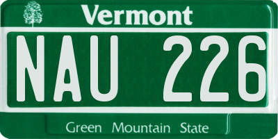 VT license plate NAU226