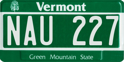 VT license plate NAU227