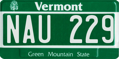 VT license plate NAU229