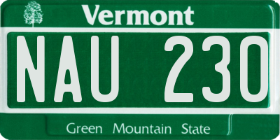 VT license plate NAU230