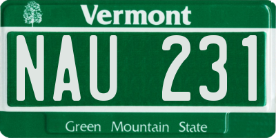 VT license plate NAU231