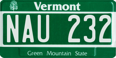 VT license plate NAU232