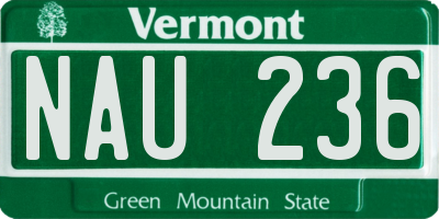 VT license plate NAU236
