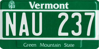 VT license plate NAU237