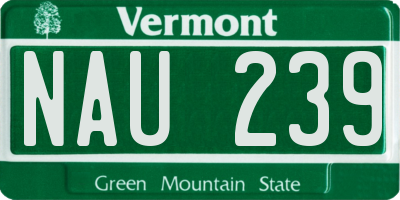 VT license plate NAU239