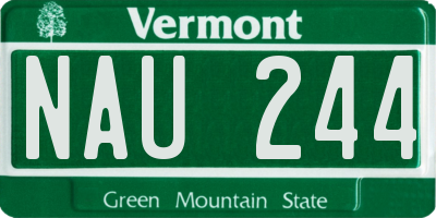 VT license plate NAU244