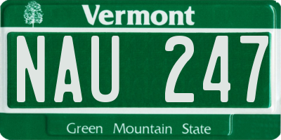 VT license plate NAU247