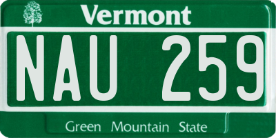 VT license plate NAU259