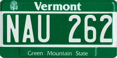 VT license plate NAU262